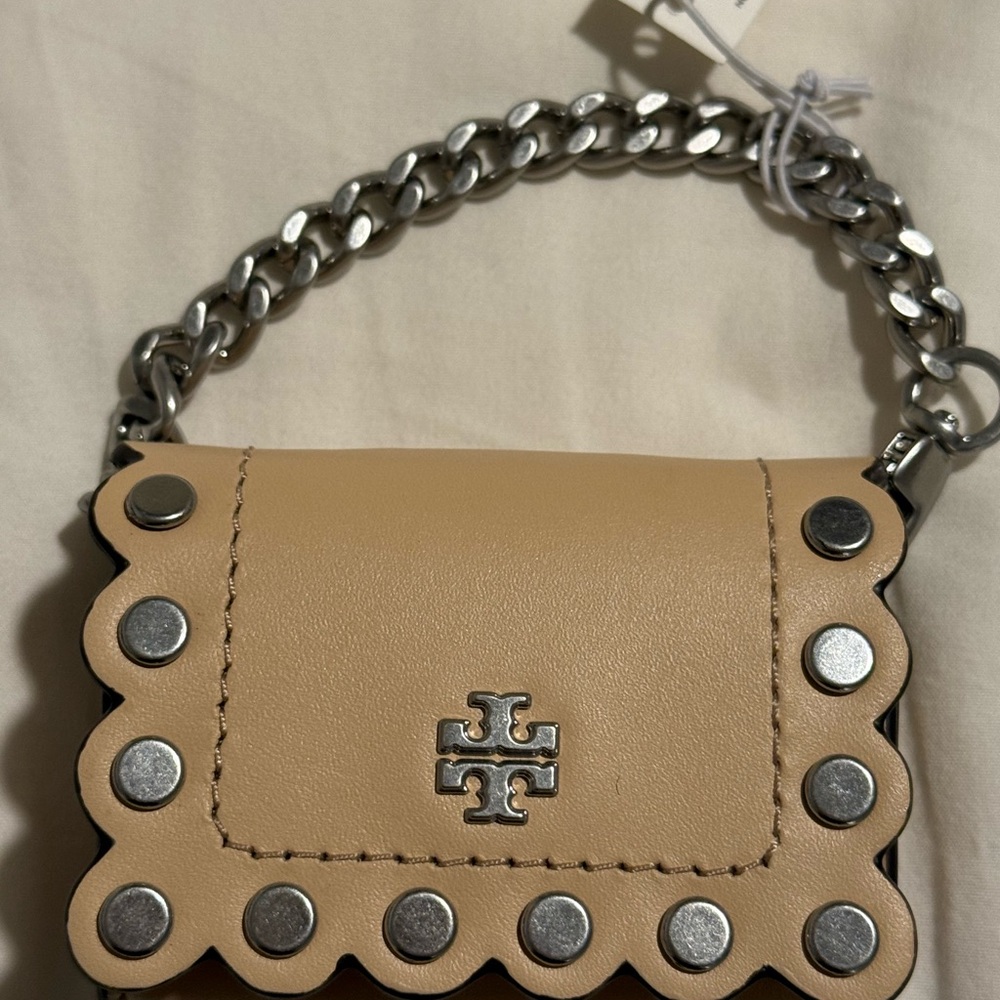 Tory Burch Natural Leather AirPod case NWT